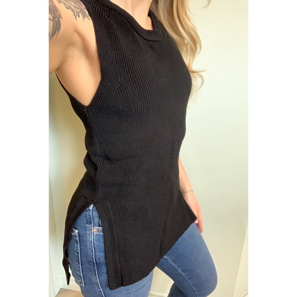 COPY - Halston | long black knit tank top. - Picture 1 of 10